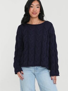 Grey Bandit Better Days Sweater in Navy